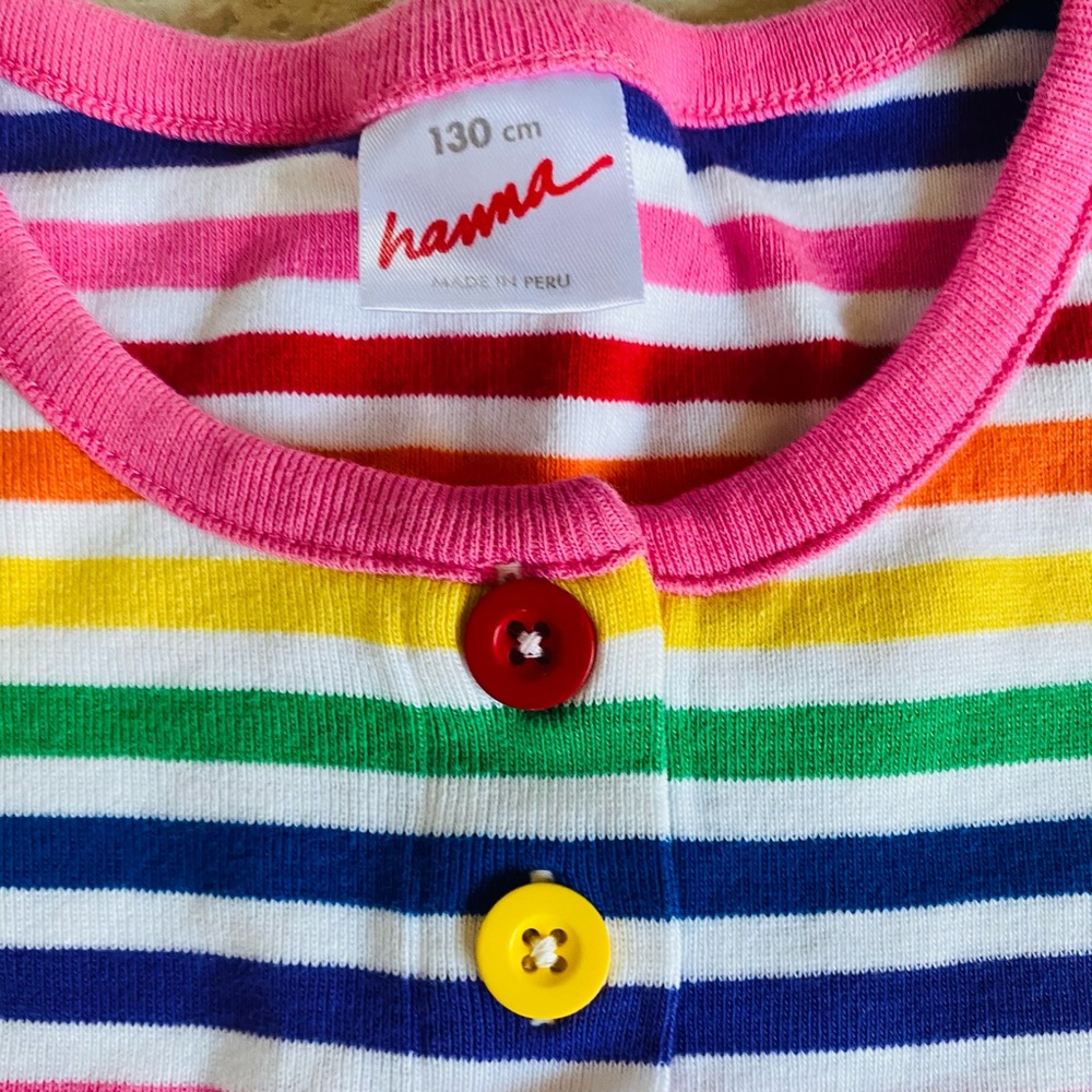 Hannah Anderson Striped Rainbow Dress
